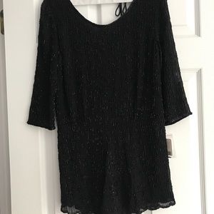 Never worn black sequence free people romper